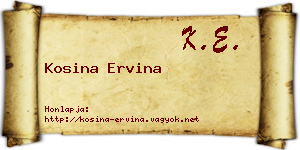 Kosina Ervina névjegykártya